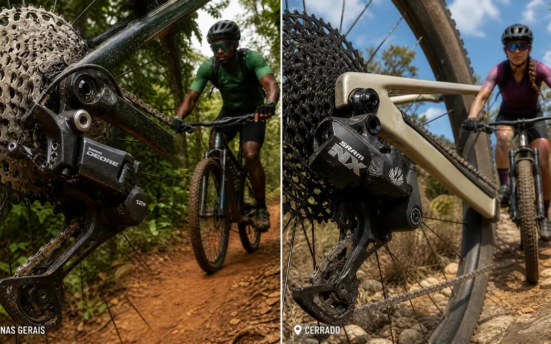 Shimano Deore 12v ou SRAM NX Eagle — o que muda nos grupos de entrada