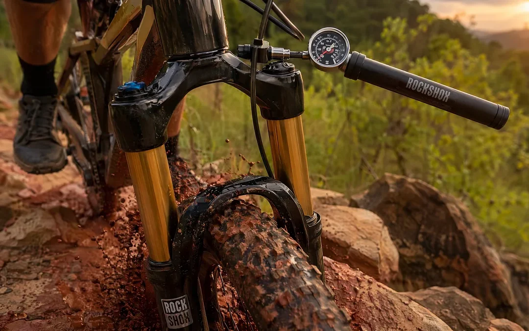 Garfo a ar ou mola de aço distingue MTB de trilha de bike de passeio