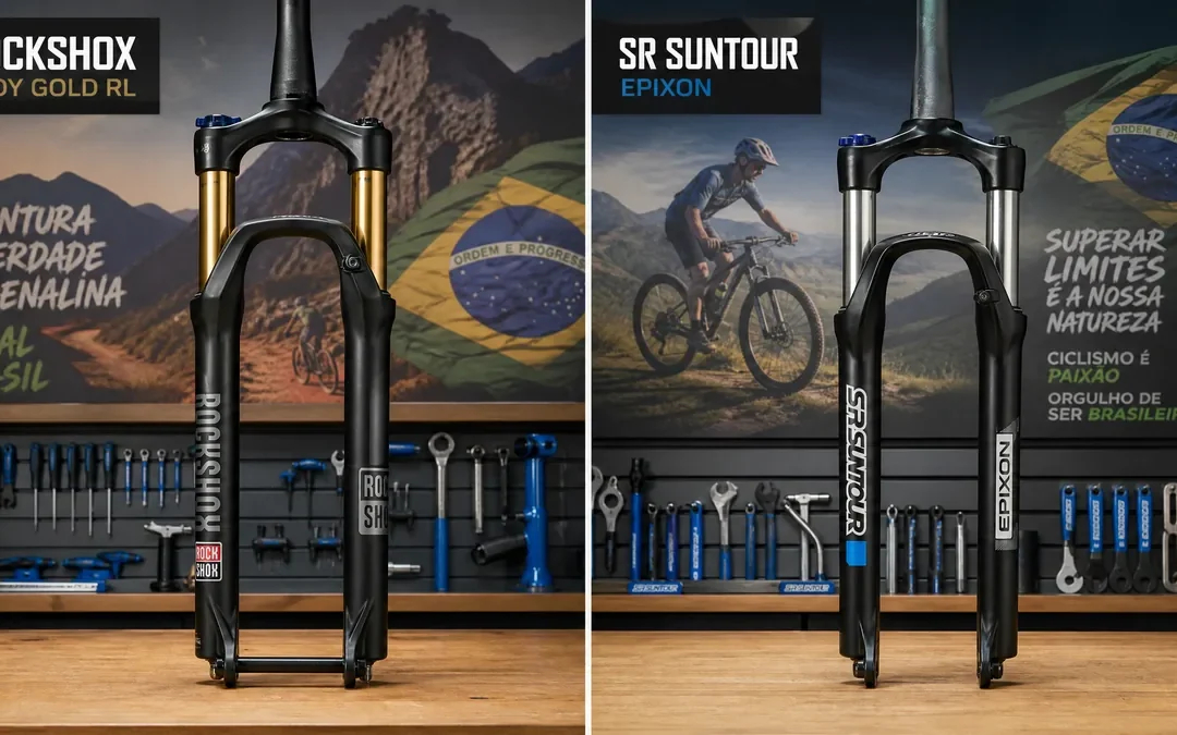 RockShox Judy ou Suntour Epixon em garfos a ar de XC