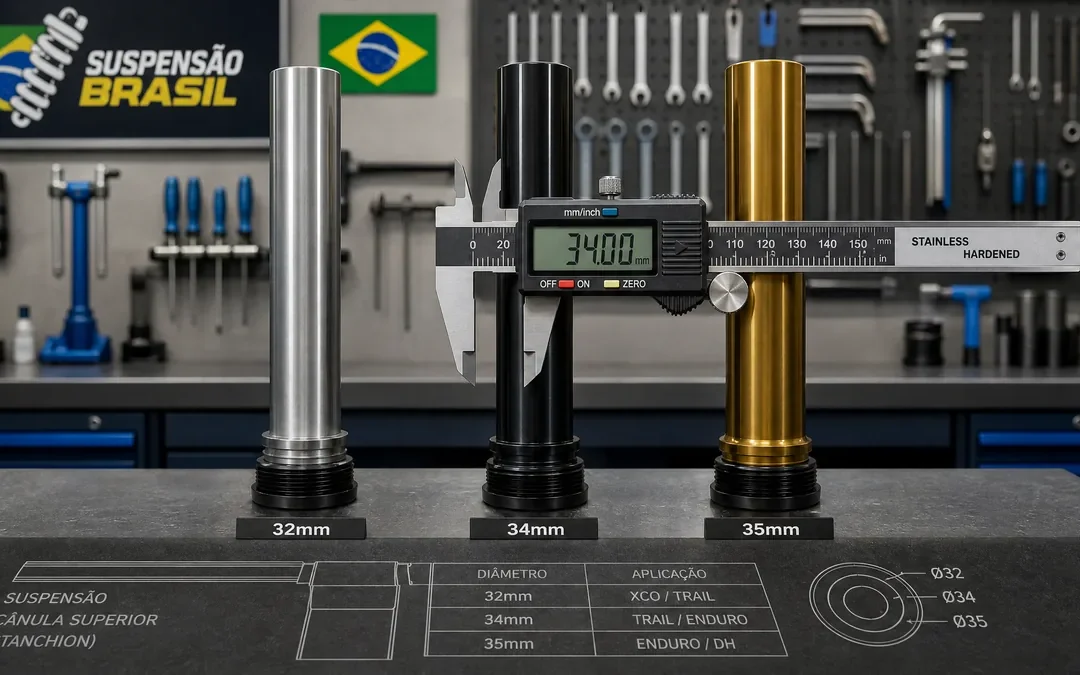 Haste de 32 mm ou 35 mm define rigidez do garfo na descida