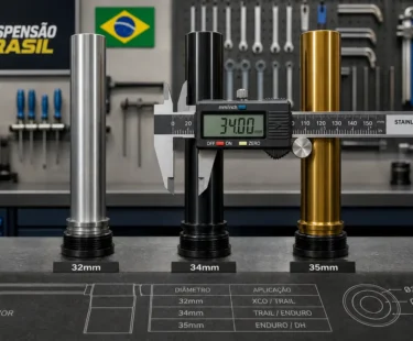 Haste de 32 mm ou 35 mm define rigidez do garfo na descida