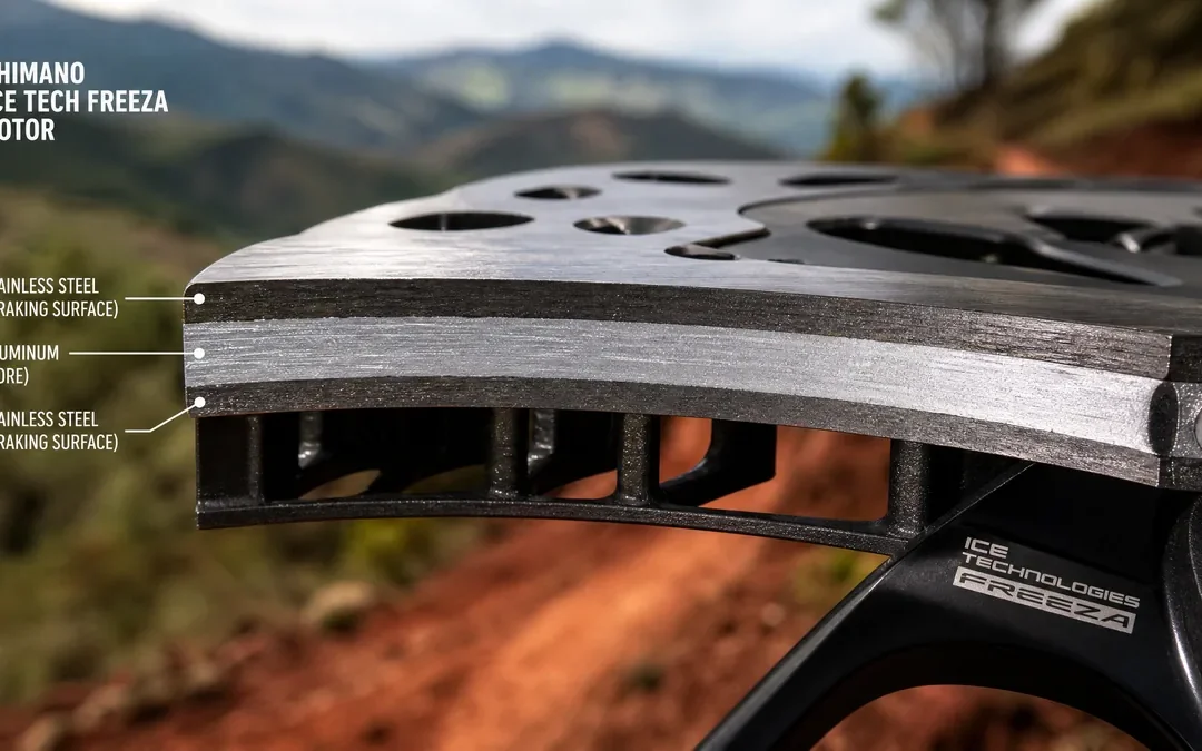 Rotores Ice Tech da Shimano usam alumínio no núcleo para esfriar o disco