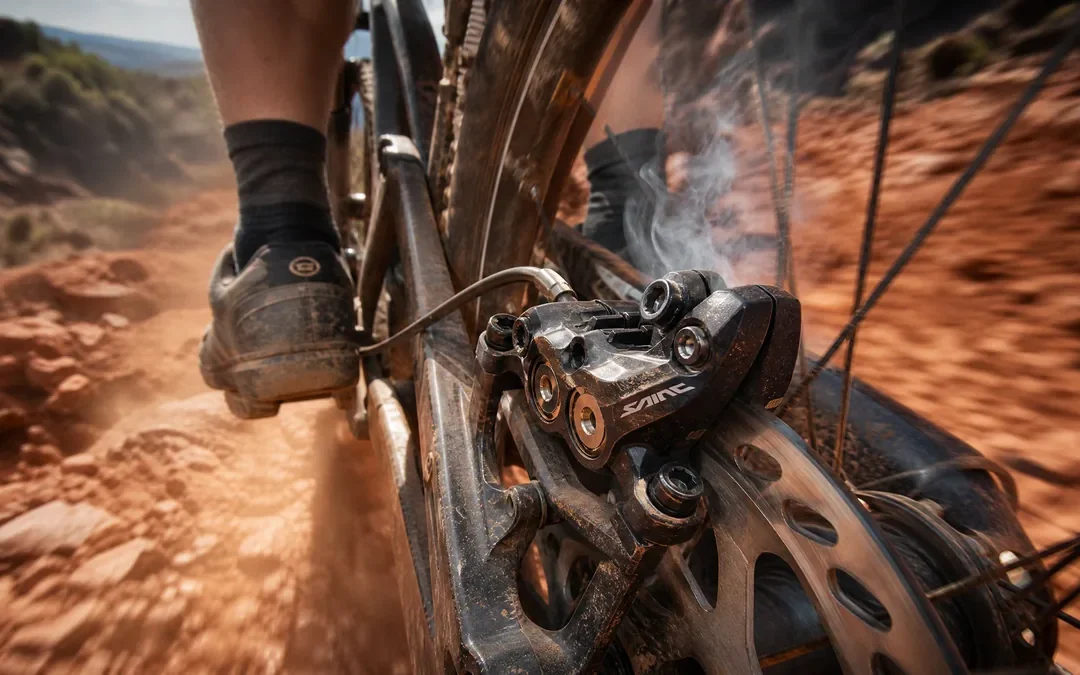 Enduro e XC pedem pastilhas diferentes quando a pinça aquece