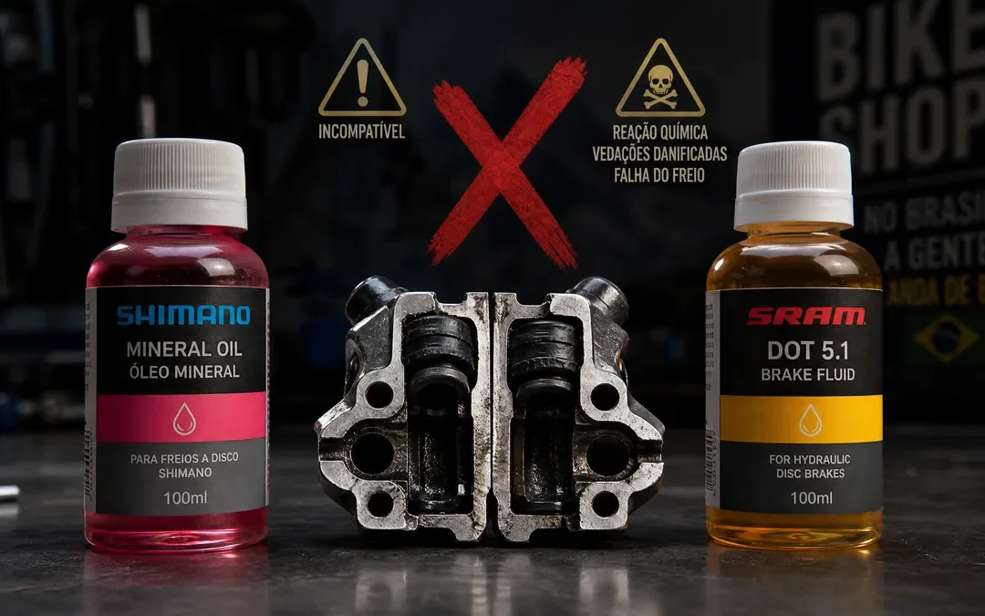 Óleo mineral e fluido DOT não misturam no mesmo sistema de freio