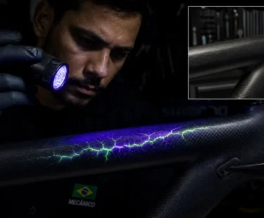 Como usar luz UV para achar trinca no carbono antes de comprar