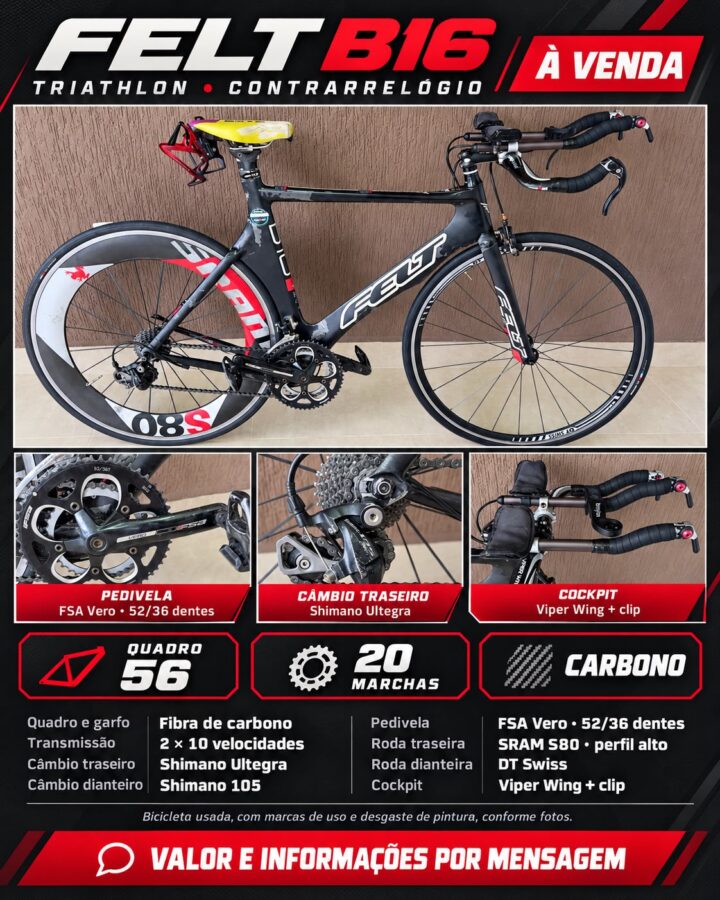 Bicicleta Triathlon Felt B Triathlon Aro 700c Quadro 56 20V | Bazar Bikes Anúncio Bazar Bikes